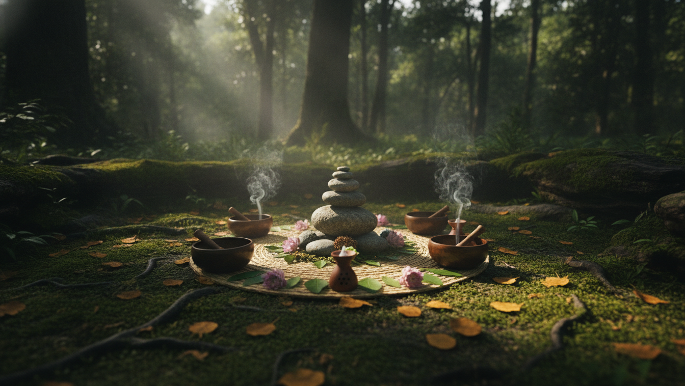 Resiliência Emocional: Desenvolvendo Força Interior com Psicologia Positiva 4 resiliência emocional — A group of diverse people practicing mindfulness in a serene outdoor setting, capturing a moment of calm and focus
