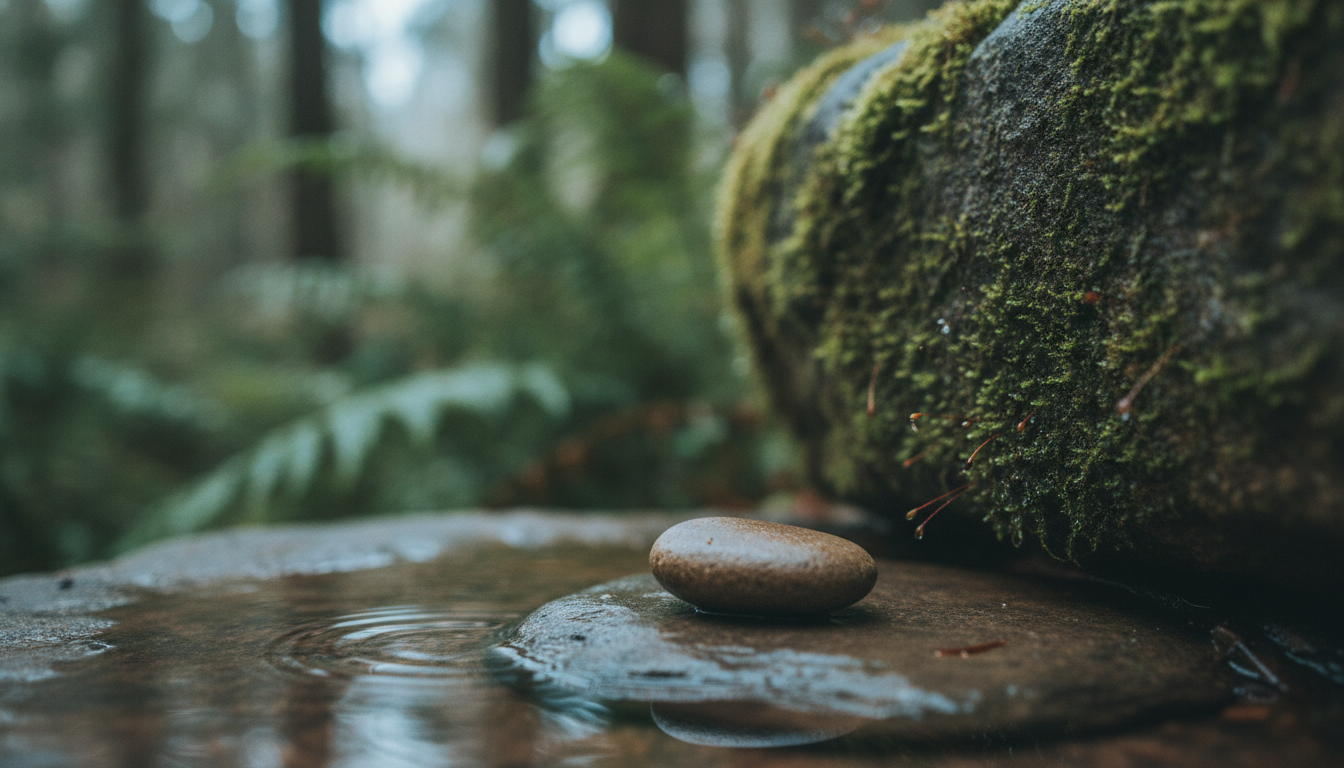 Técnicas de Respiração para Ansiedade 2 técnicas de respiração — A person sitting in a serene environment, practicing deep breathing exercises with a calm expression, natural light, and peaceful setting